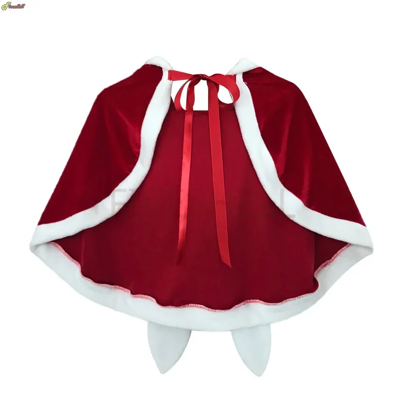 

Рождественский костюм, красная шаль, плащ с капюшоном для женщин и девочек, милая шаль с заячьими ушками, Санта-Клаус, карнавальный костюм для вечеринки, одежда Лолиты