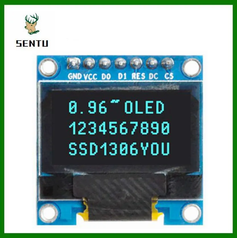 0.96 inch OLED IIC Serial White Display Module 128X64 I2C SSD1306 12864 LCD Screen Board GND VCC SCL SDA 0.96'' for Arduino Black