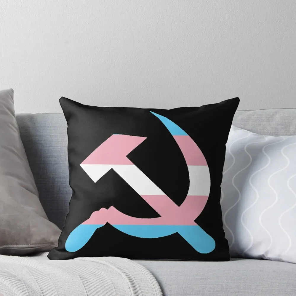 Trans Pride Hammer and Sickle Throw Pillow New year Anime Luxury Sofa Cushions pillow