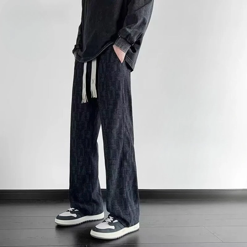 Men's Tie Dye Pants Summer Spring Casual Loose Straight Long Trousers Hip Hop Streetwear Flowy Wide Leg Pants