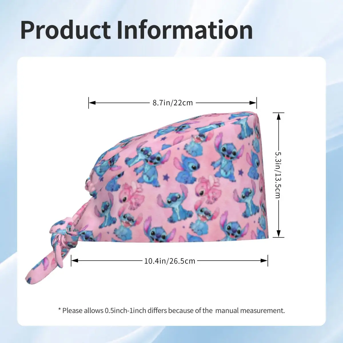 مخصص ليلو وستيتش نمط الموظفين الطبية الدعك قبعة النساء الرجال Kawaii ل قبعة الطاهي فرك قبعات #5