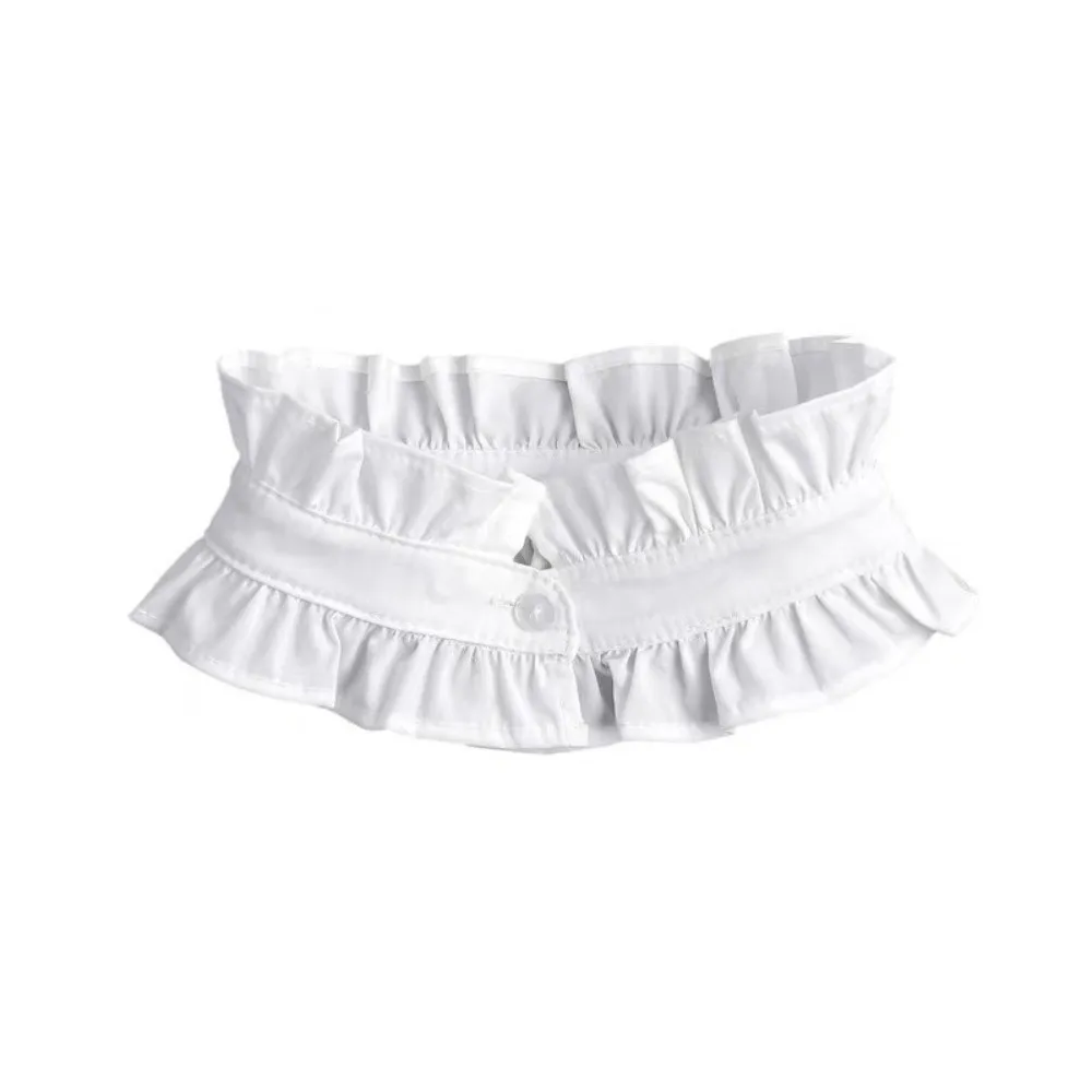 Pleated Ruffled Detachable Collar Stand Collar Black White Elizabethan Collar Soft Lightweight Polyester False Blouse Collar