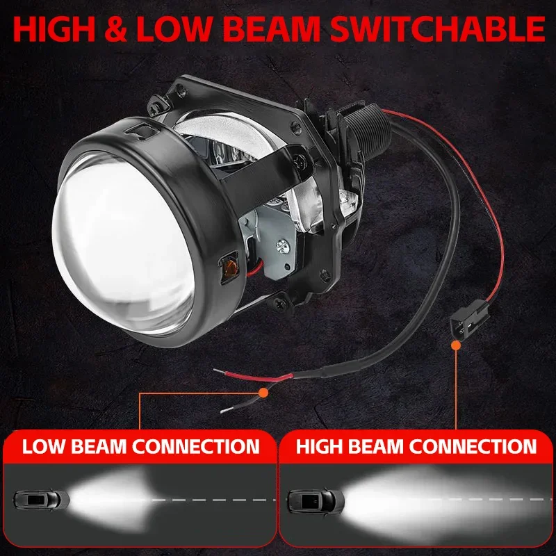 DZTR 2.5 Inch Lossless Bi-Led Projector Lens Led Light For H4 H7 9005/9006 Car Headlight Bulbs High Low Beam Diodes Turbo Tuning