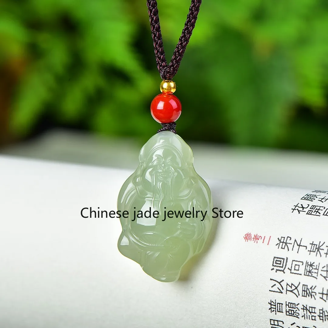 Genuine natural Hetian God of Wealth pendant men and women auspicious God of Wealth pendant pendant pen