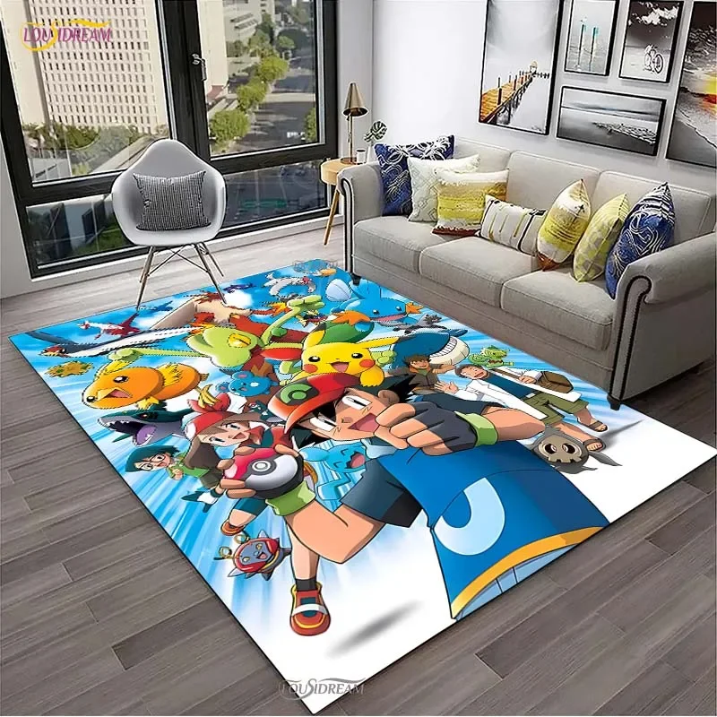 Pokemon Pikachu Cartoon Anime Cute Carpet for Living Room Bedroom Rug Kitchen Door Kids Un-slip Floor Mat Alfombra Birthday gift