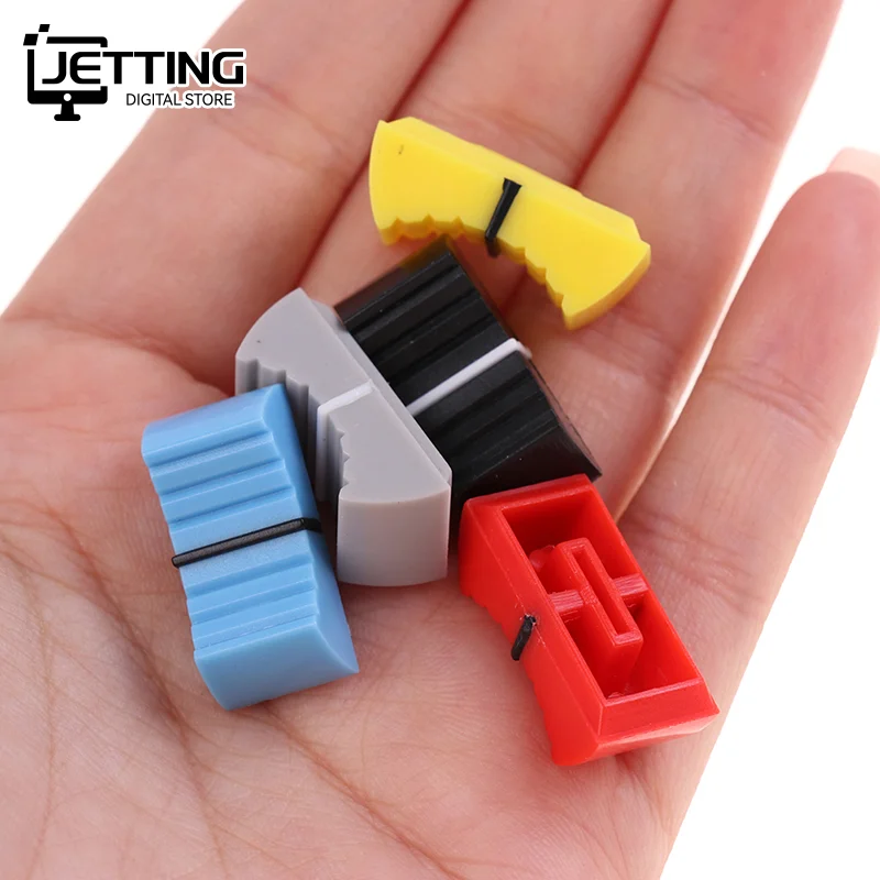 10pcs 24mm Plastic Mixer Push Key Cap Linear Sliding Potentiometer Cap Sound Card Volume Adjustment Cap Aperture
