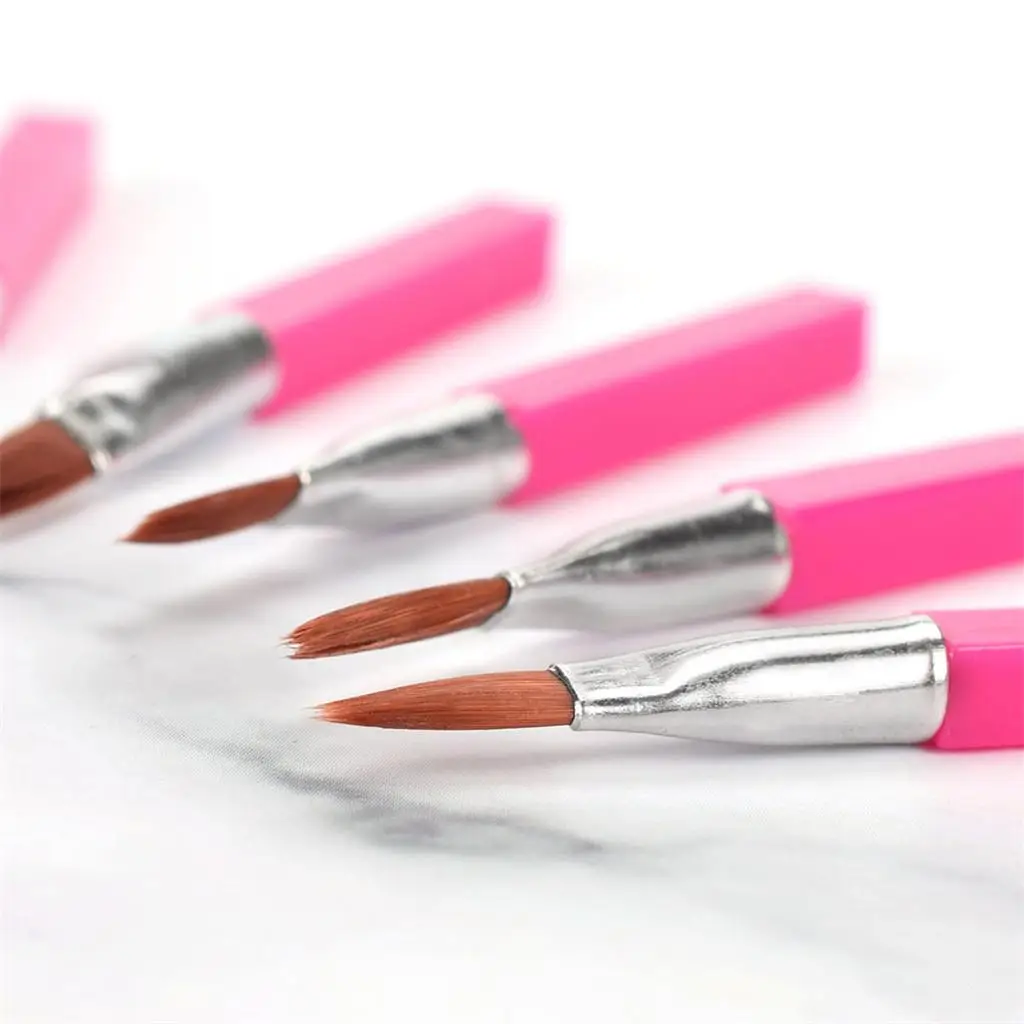 Juego de pinceles para delineador de ojos multiusos, Kit de pinceles cosméticos profesionales de acero inoxidable y fibra rosa y rojo para entusiastas del maquillaje