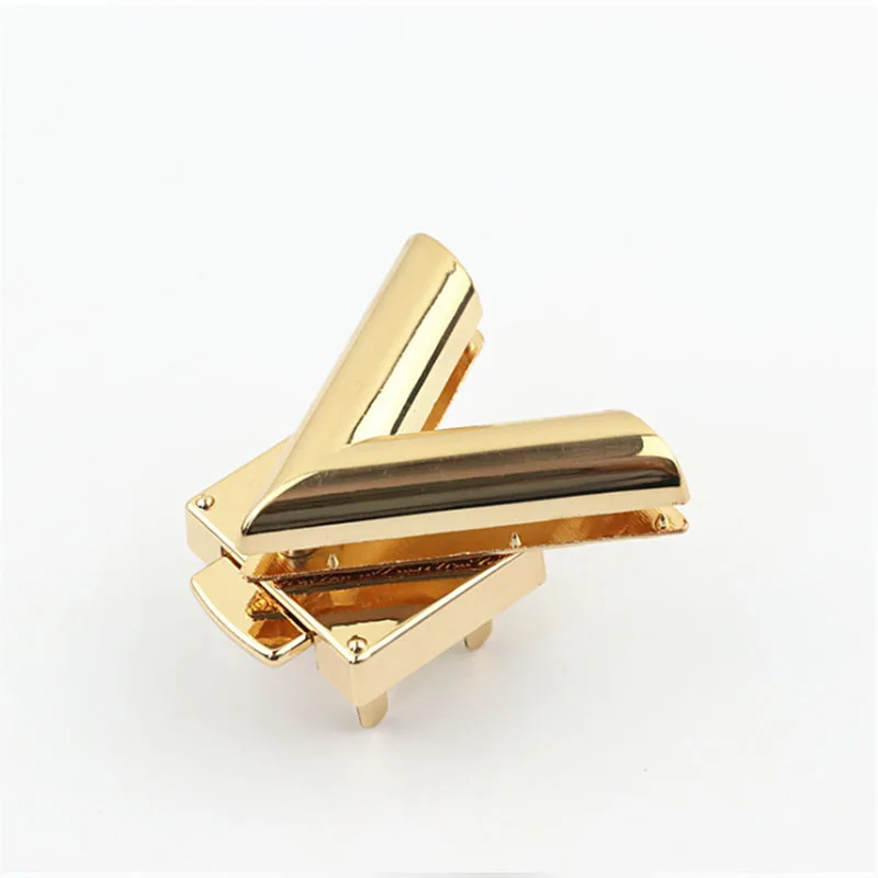1pcs V Shape  Metal Press Lock Twist Lock for DIY Handbag Bag Purse Luggage Hardware Closure Bag Parts Accessories