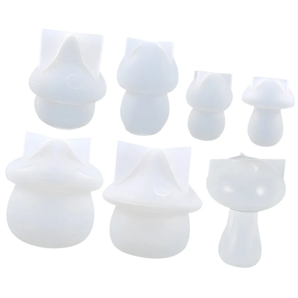 

7Pcs Mushroom Design Flexible Reusable Silicone Tray Mold for Epoxy Resin Plate Making Jewelry Storage DIY Craft Mold