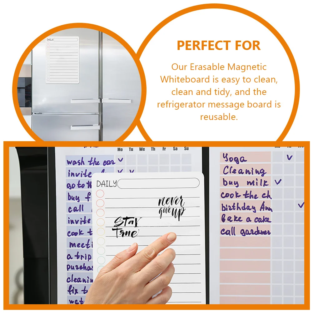 

3Pcs Clear Plan Dry Erase Board Magnetic Fridge Whiteboard Acrylic Scheduling Board Reusable Organizer for Daily Task Tracking