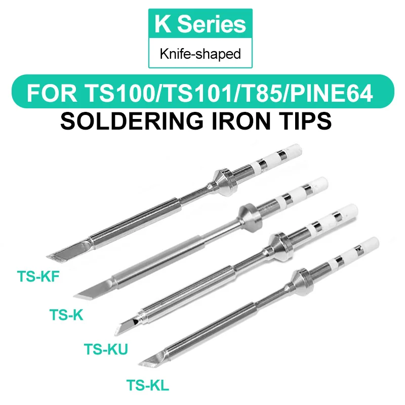 TS100 MINI Welding Knife Sharped TS-KU TS-K TS-KL TS-KF For TS100 TS101 T85 Pin64 Pinecil V1 V2 Soldering Iron Tips