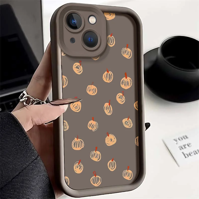 Sky ladder painted Halloween full screen pumpkin phone case For iPhone 11 12 13 14 15 pro max