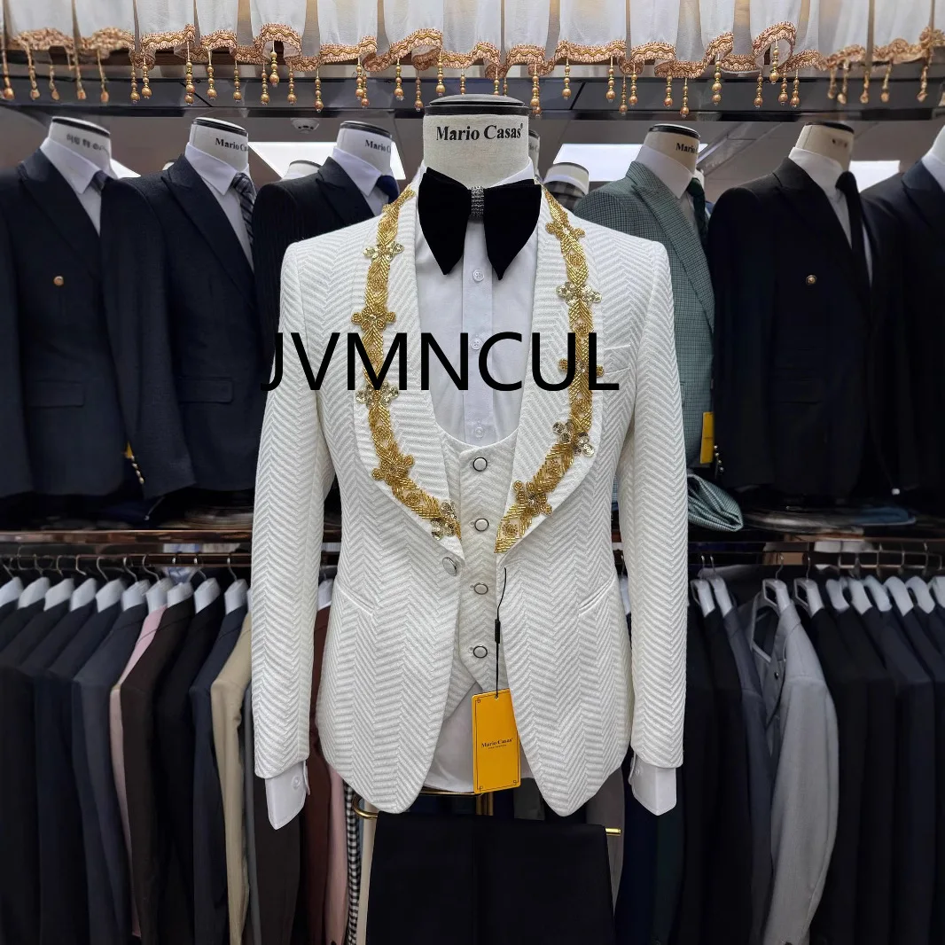 

Premium Cross-border Men's Suit Set for Work On-hand High-end 2025 Spring and Summer New Fashion 3-piece Suit