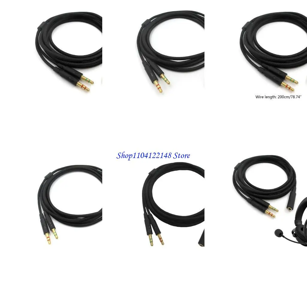 P9FA ​2In1 Adapter Charging Earphone Cable For HyperX Cloud II/for
