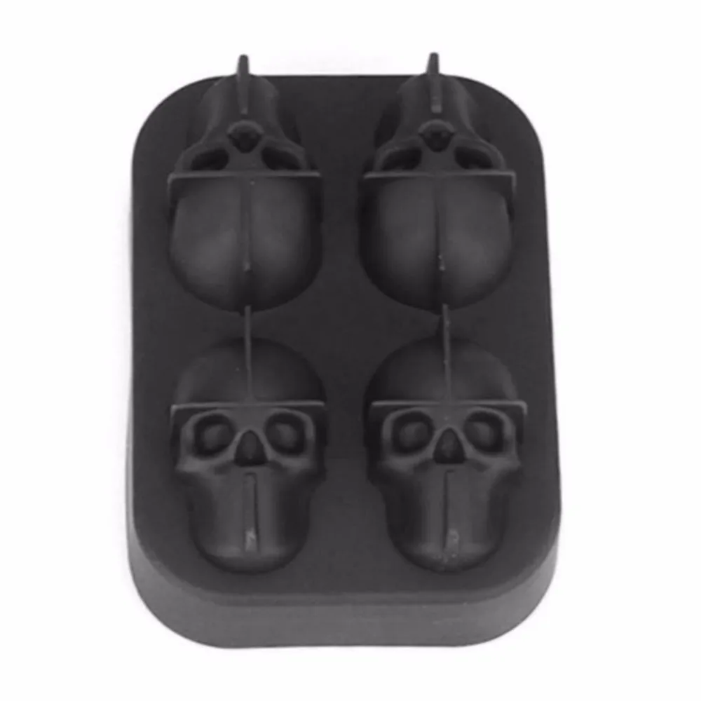 3D Skull Silicone Mold Ice Cube Maker 4-in-1 Chocolate Mould Tray Ice Cream DIY Tool Whiskey Wine Cocktail Ice Cube Best Sellers