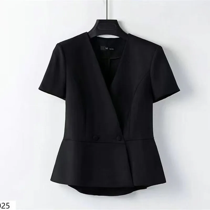 High end summer short sleeved professional casual temperament suit jacket coat slim jewelry store hotel front desk work clothes