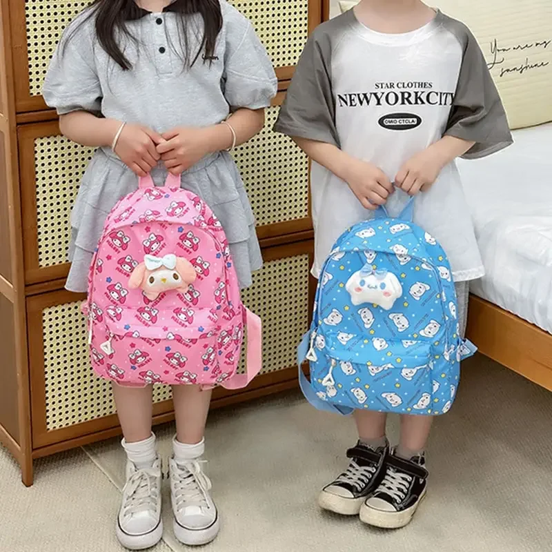 

Sanrioed Anime Children Backpack Hello Kitty Kuromi My Melody Cinnamoroll Pom Purin Pochacco Cartoon Cute Shoulder Bag Gift