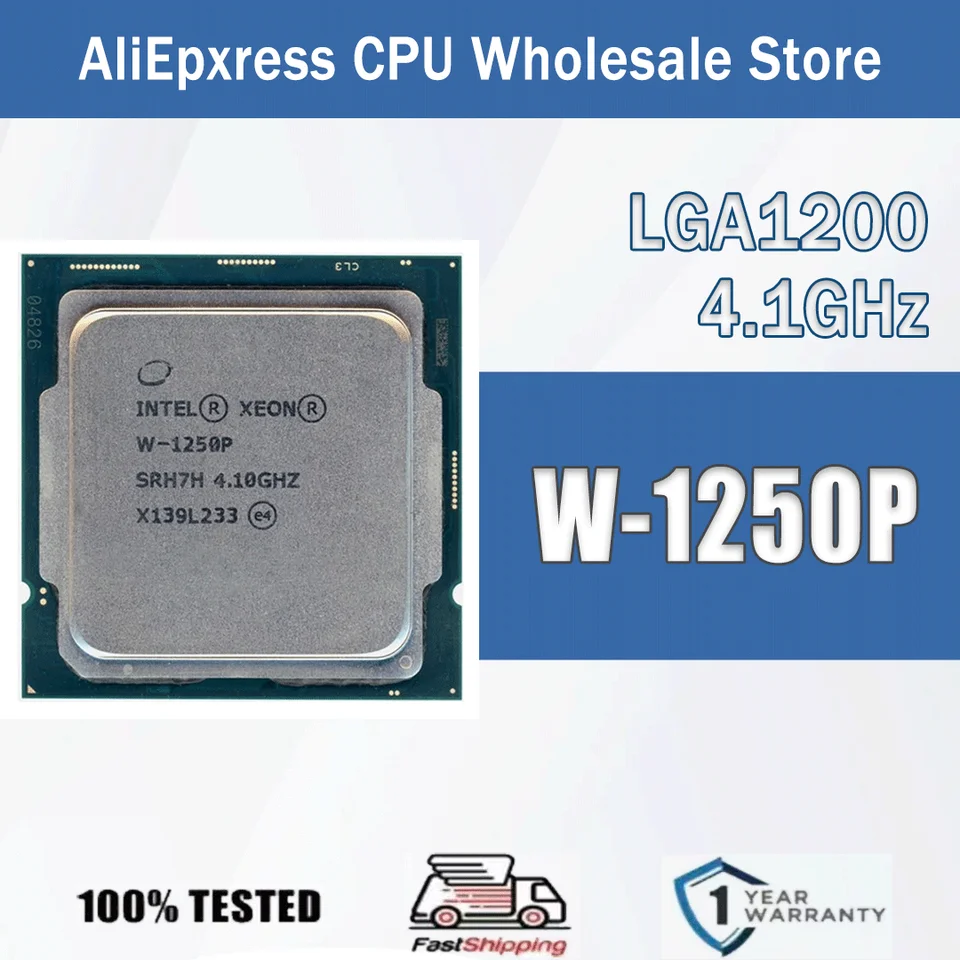 高性能CPU★Intel Comet Lake Xeon W-1250P Intel Xeon W-1250P 4.1GHz 6 Cores 12 Threads 12MB 14nm 125W DDR4 W