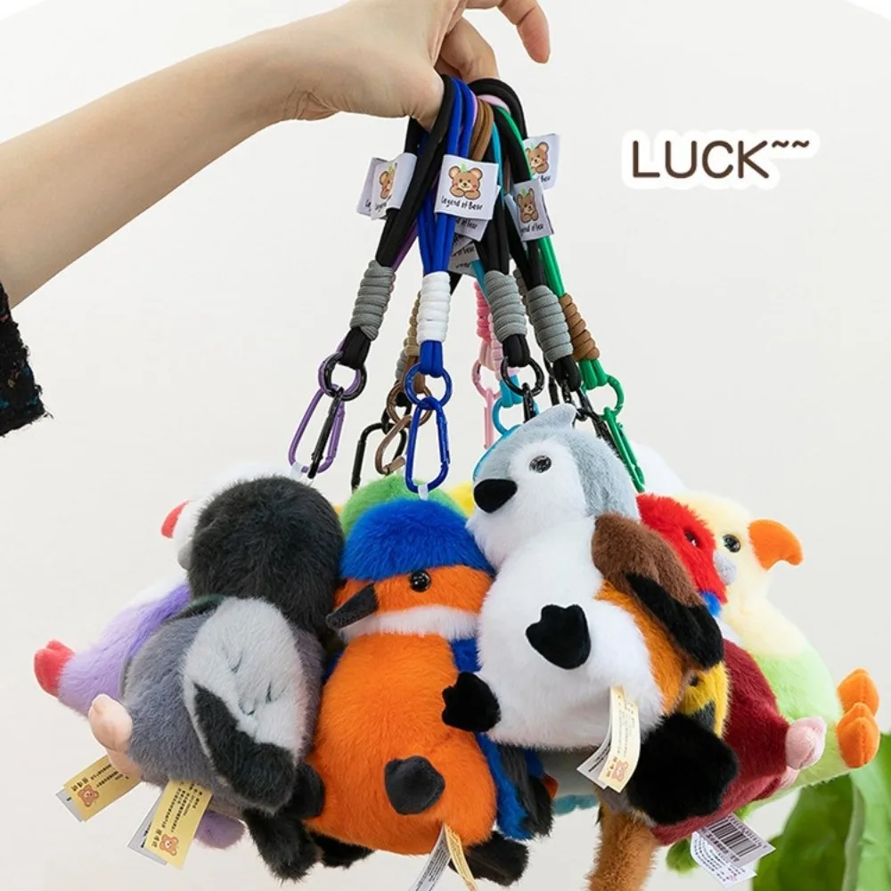 

Cute Animal Bird Plush Keychain Realistic Simulation Bird Doll Pendant Sparrow Kawaii Furry Birds Keyrings Birthday Gift