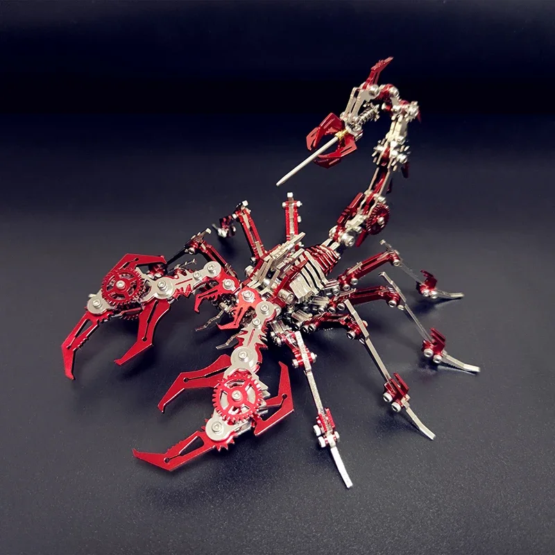 3D Metal Puzzle Red Scorpion Model Build Kits Jigsaw Colorful Mechanical Animals DIY Assembly Toy Gifts For Children Adults