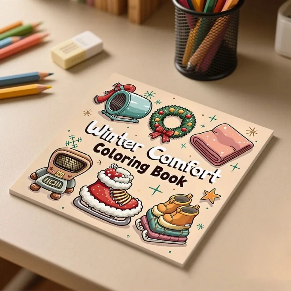 22 Pages Cartoon Winter Coloring Book Relaxation Funny Easter Graffiti Painting Book Educational Parent-child Interactive Toy