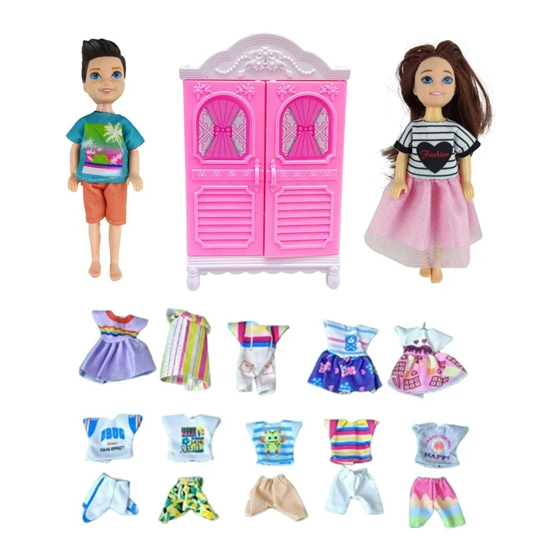

Гардероб для куклы, 15 предметов/комплект, детские игрушки, миниатюрная мебель для кукольного домика, мини-шкаф, модная одежда, 5,5 дюймов, подарки для кукол-любимцев