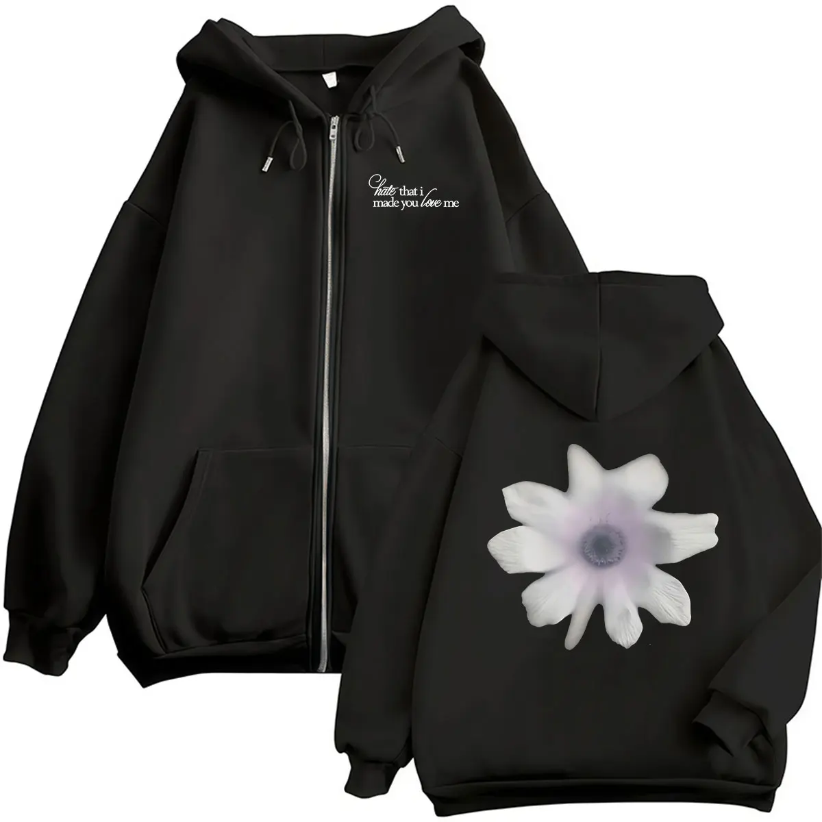 Ariana Grande Petal Hate That I Made You Love Me Album 2026 Zipper Hoody Men Women Casual Long Sleeve Oversized Coats Sweatshirt