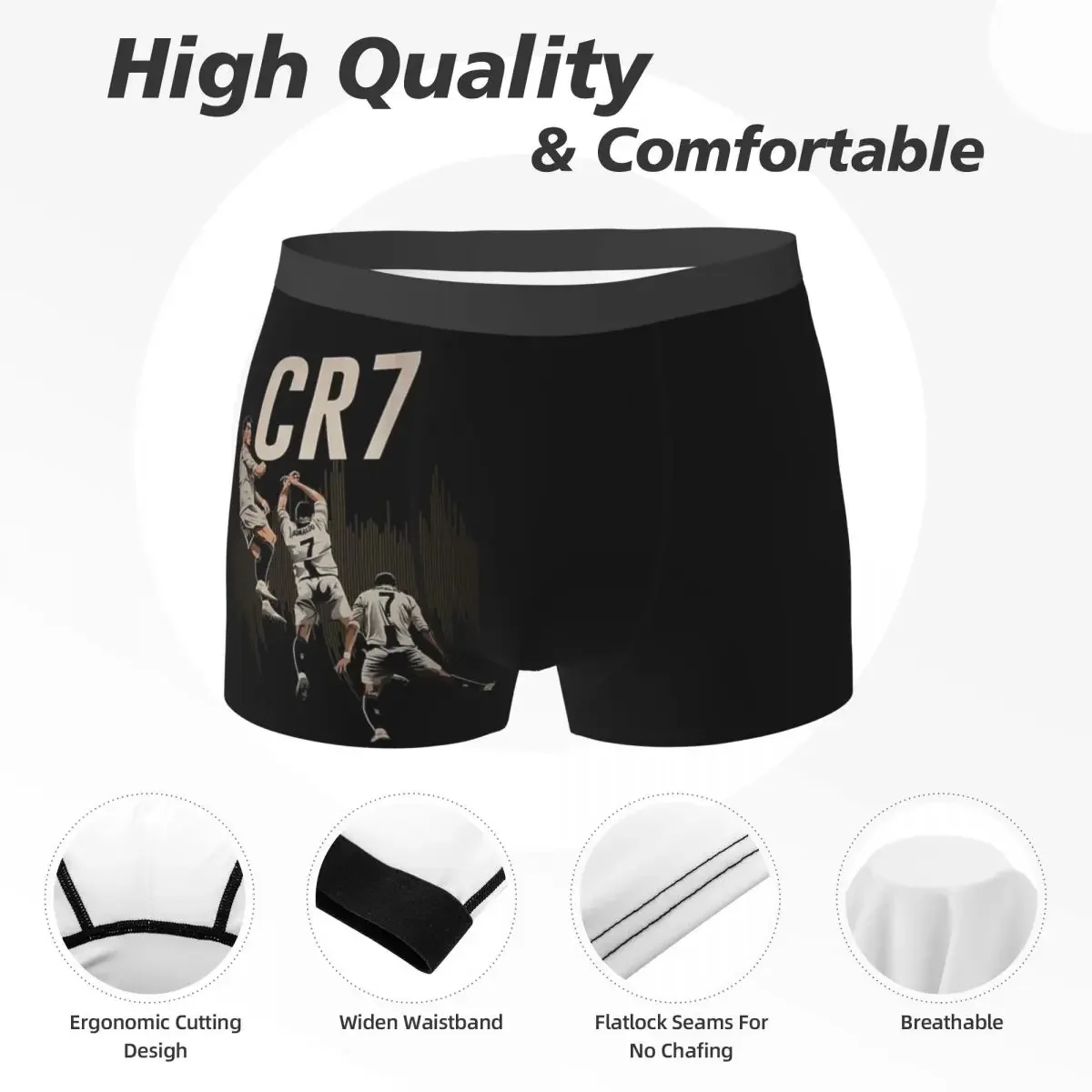 Boxer Underpants Shorts CR7 Cristiano Panties Men Ventilate Underwear for Homme Man Boyfriend Gift