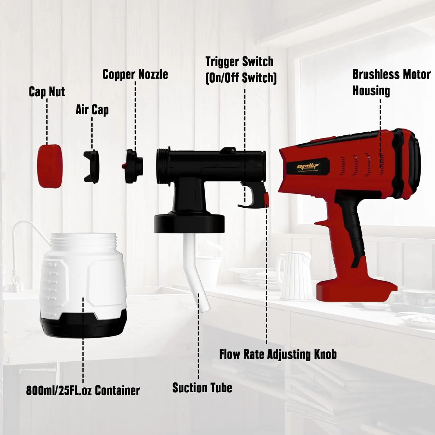 Mellif Buy-One-Get-One-Free Promotion(Cordless Paint Sprayer & Cordless Soldering Iron Station  Batteries not included)