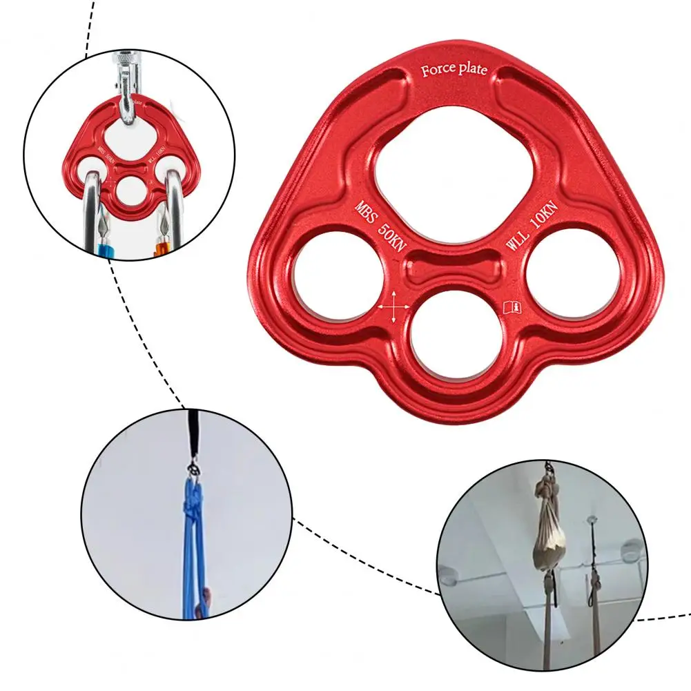 Useful Sturdy Anti-rust Lightweight Rock Climbing 4 Holes Paw Descender Plate Climb Rigging Plate Fine Workmanship