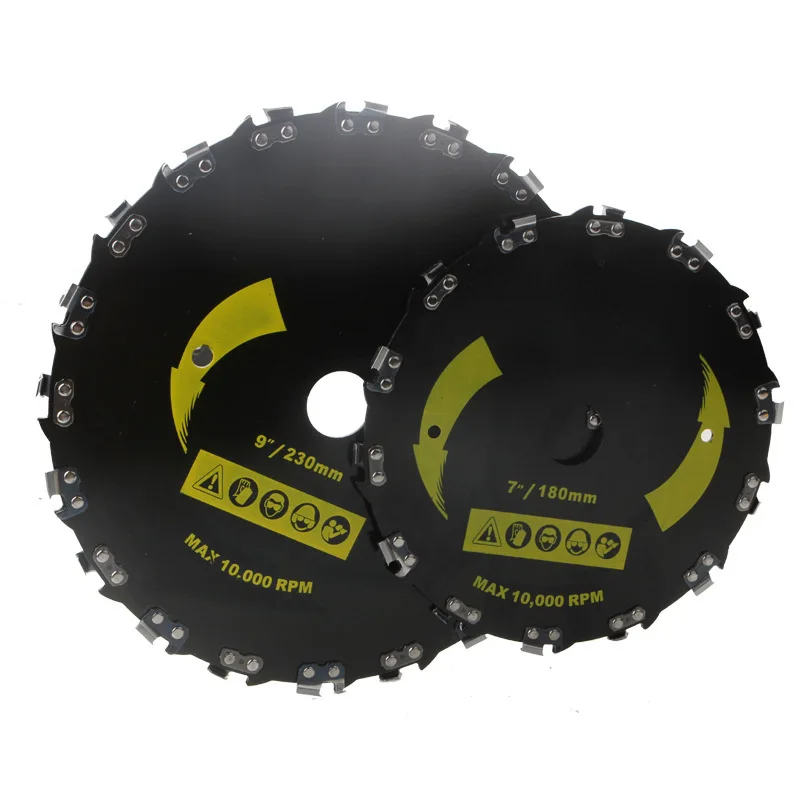 7/9 Inch 14T 20T Right Angle Chain Saw Disc Grass Trimmer Serrated Blade Mower Cutting Head