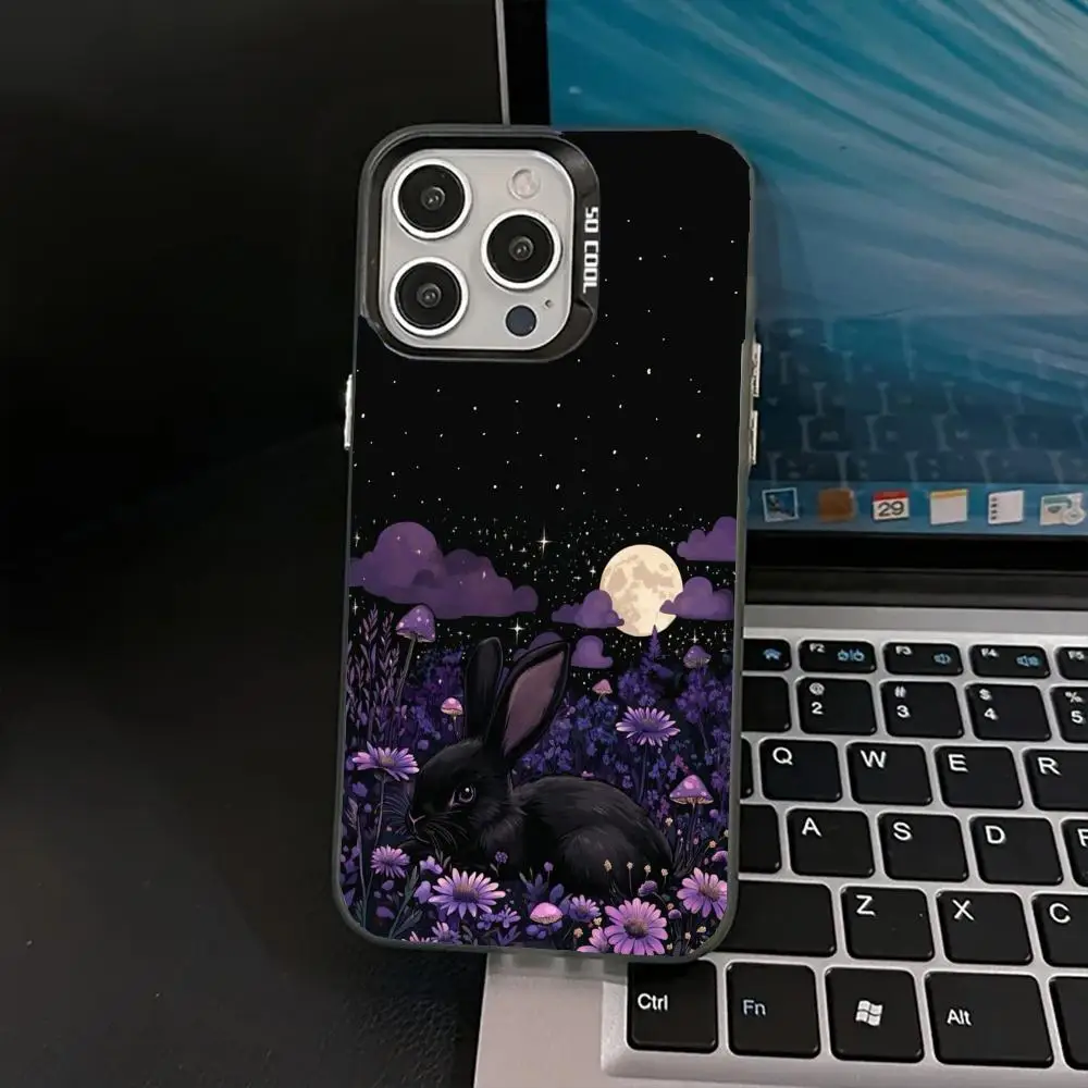 

Black Rabbit case for iPhone17 16 15 14 13 12 11 Pro/ Max/Plus shock-proof rear cover anti-fingerprint