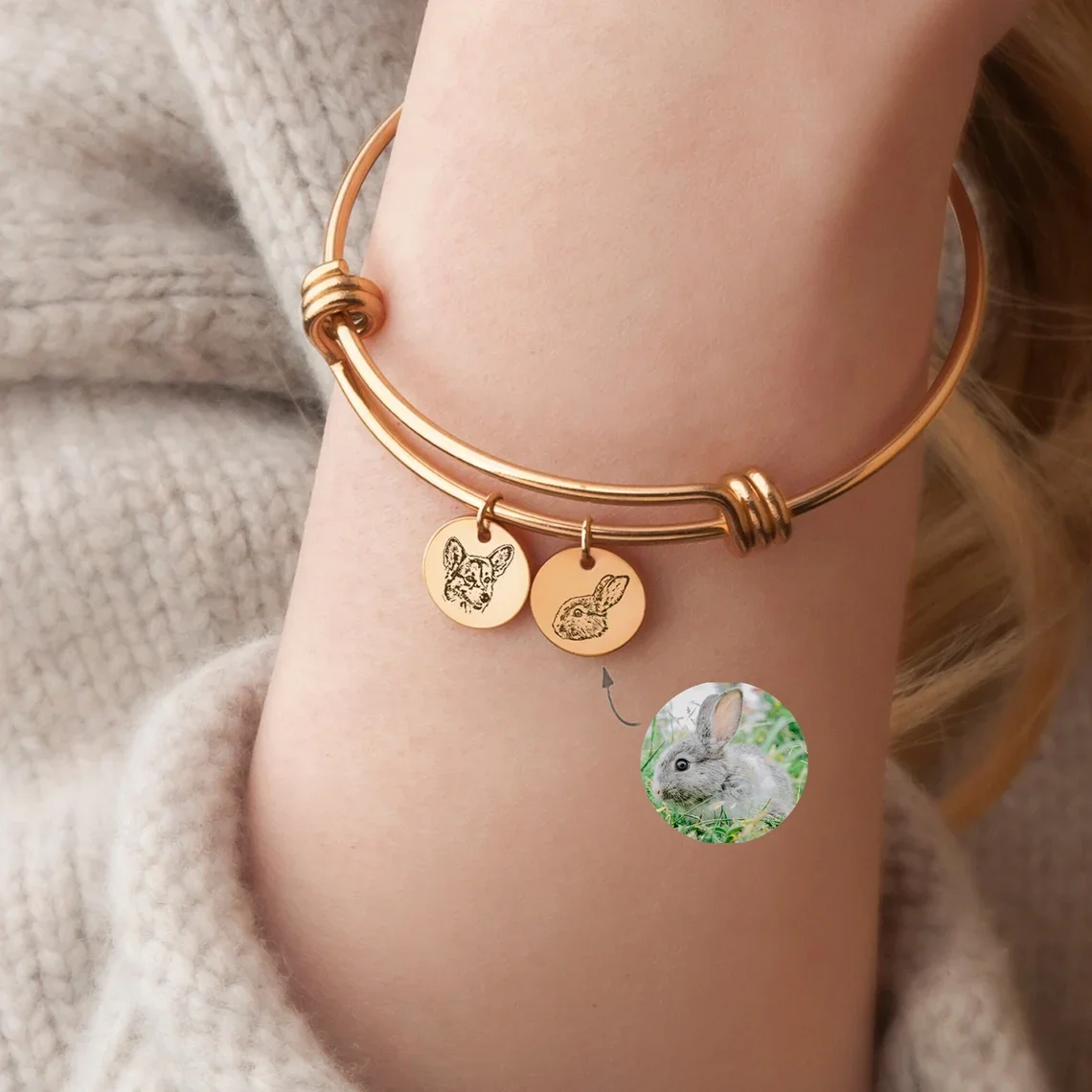 

Personalized Custom Pet Portrait Bracelet Dog Bracelets for Women Cat Dog Memorial Custom Gold Jewelry Christmas Gifts for Her