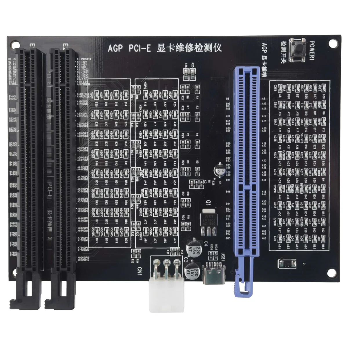 Imagem -04 - Dual-purpose Dual-purpose Tester Soquete Display Imagem Verificador de Placa de Vídeo Placa Gráfica Ferramenta de Diagnóstico Agp Pci-e X16