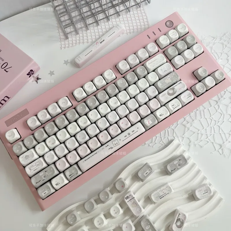 High aesthetic PBT five sided heat sublimation MOA keycaps highly compatible with mechanical keyboards