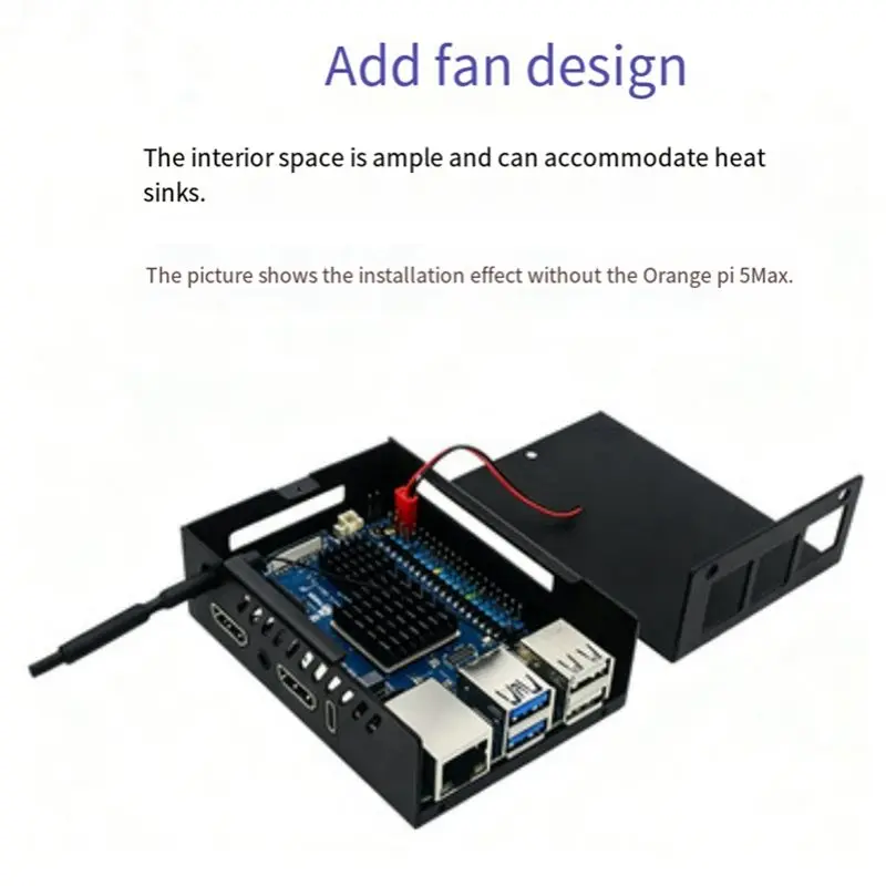 Stylish-Metal Radiator Cooling Shell Housing Enclosure Cover For Orange Pi 5 Pro Max Ultra Dust Resistant Design Case