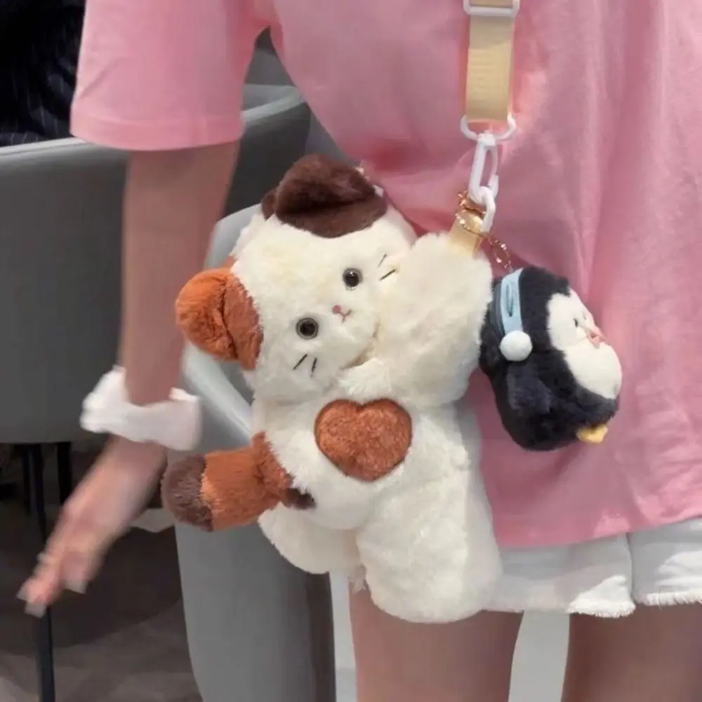 حقيبة كتف جديدة على شكل قطة لطيفة ذات سعة كبيرة حقيبة تسوق مريحة محمولة للنساء