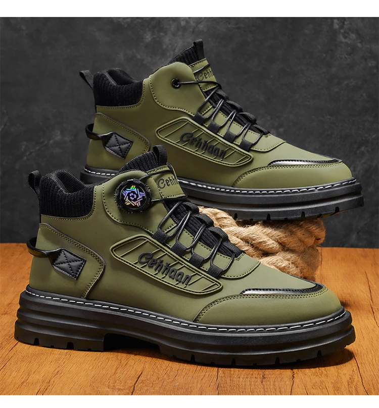 Herren-High-Top-Stiefel, Stofffutter für hohen Komfort, geeignet für Outdoor-Sportarten und den täglichen Gebrauch. – Detail 19