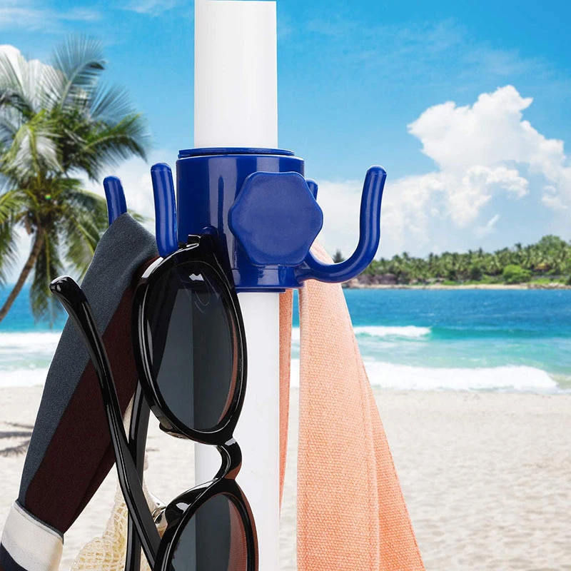 Beach Umbrella Hanging Hook 4-prongs Plastic Umbrella Hook For Hanging Towels Hats Clothes Camera Sunglasses Bags