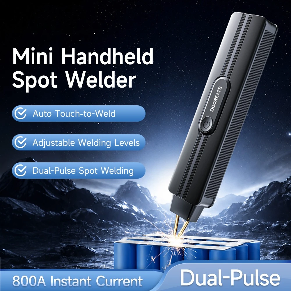 Portable Handheld Spot Welder 800A 9 Gears LED Indicator Type C For 18650 Lithium Battery Nickel Sheet Welding Tool