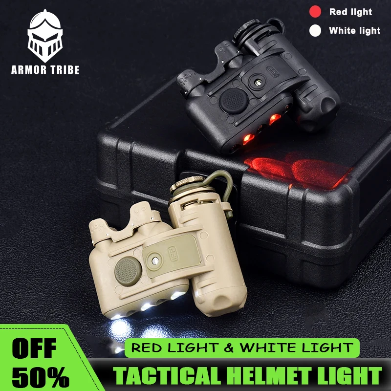 

WADSN GEN2 Tactical Airsoft Helmet Flashlight WADSN Helmet Light Hunting White Red LED Lighting Suitable For 20MM Picatinny Rail