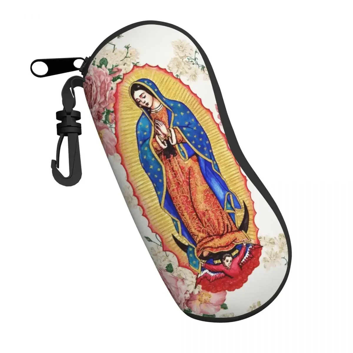 Virgin Of Guadalupe Sunglasses Case Neoprene Zipper Mexico Catholic Virgin Mary Shell Eyeglass Case Protective Box For Glasses