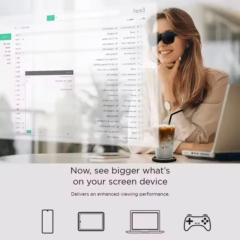 نظارات TCL Rayneo NXTWEAR AIR الذكية AR (الإصدار الخارجي) شاشة 3DOF HD Micro-OLED لألعاب PS4 والتلفزيون المحمول للسينما الخاصة