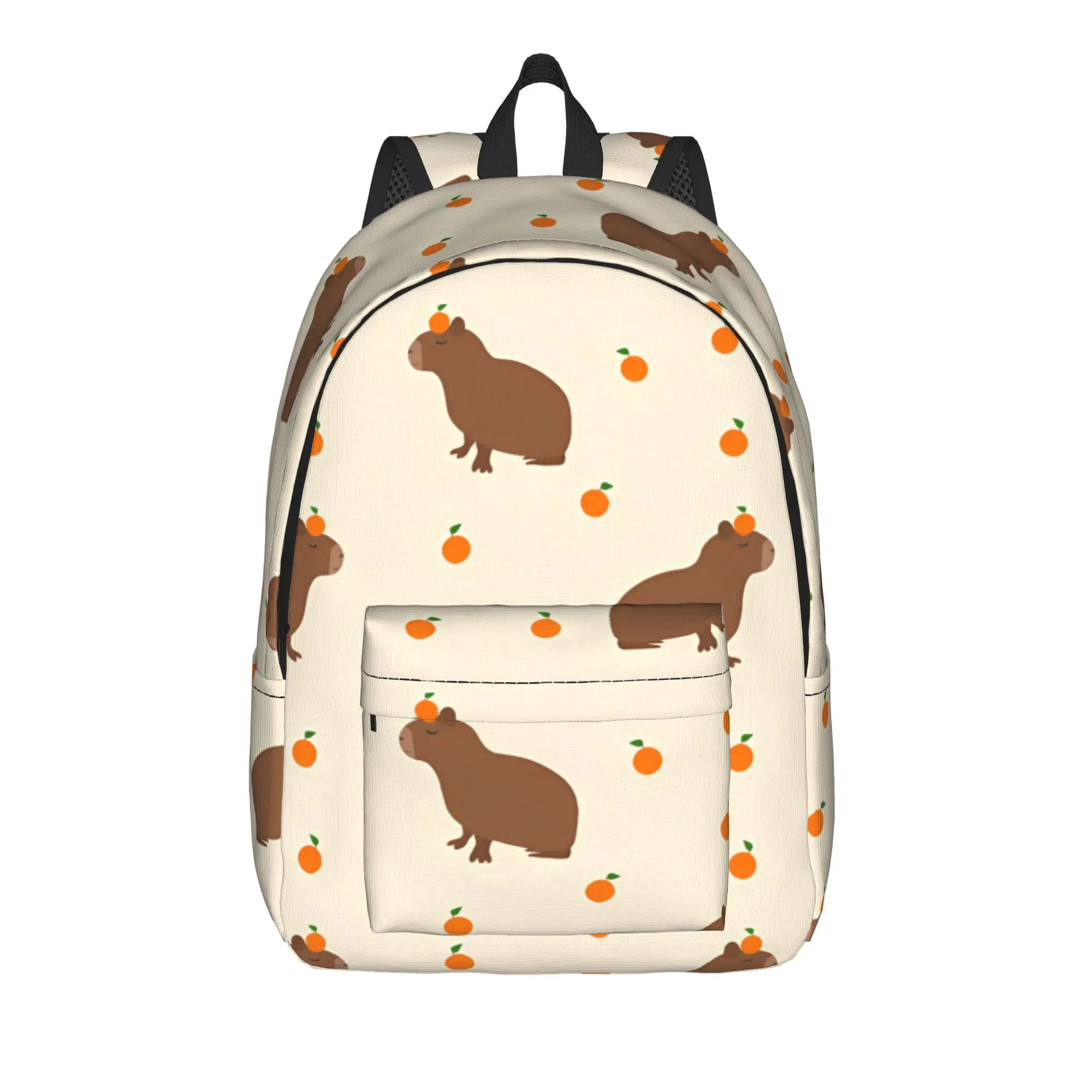 Orange Fruit Capybara Backpack  Hiking Backpacks Youth Custom Print School Bags Style Rucksack