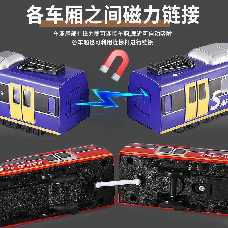 Originele Mini Trein Spoor Metro Hoge snelheid Spoorweg Simulatie Legering Auto Anime Action Figure Model Speelgoed Gift Collectie Ornament