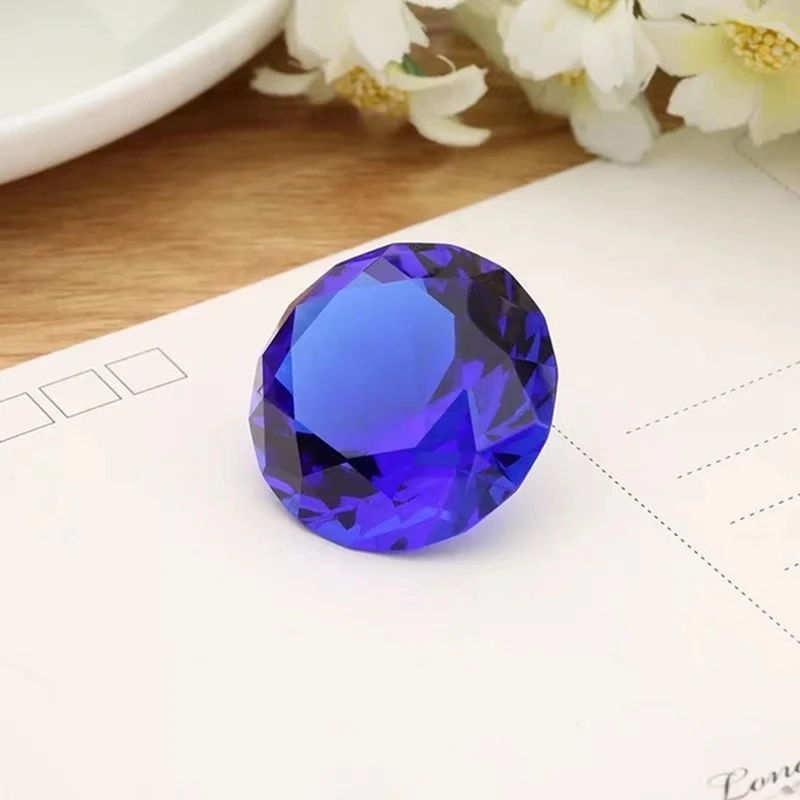 12 pcs/set Crystal Glass Faceted Diamond Jewel Paperweight Sparkle Feng Shui Wedding Favors&Gifts Home Table Decoration Supplies