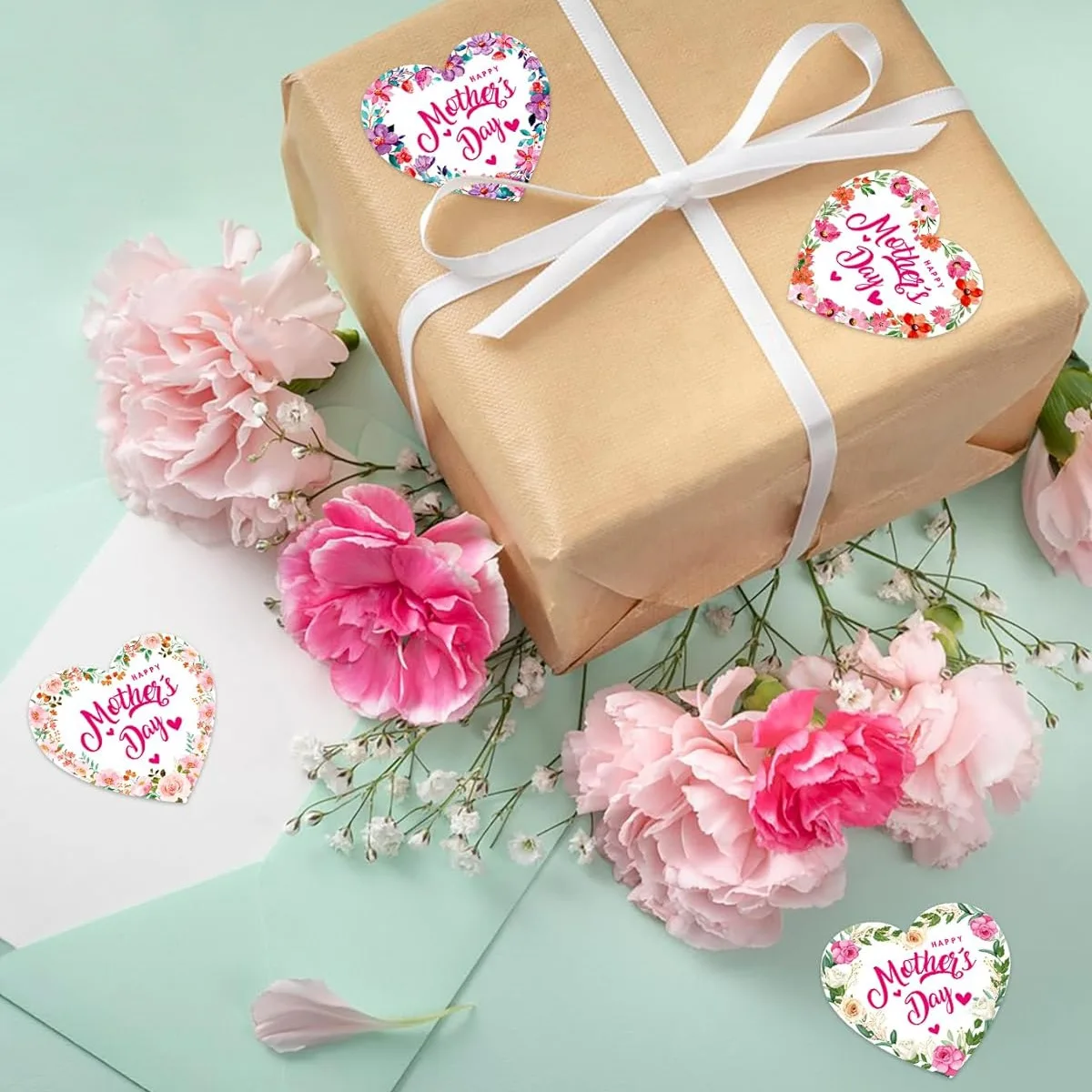 Happy Mother‘s Day Label Stickers Gift Stickers for Party Favor Mother’s Day Decoration Self Adhesive Craft Essential