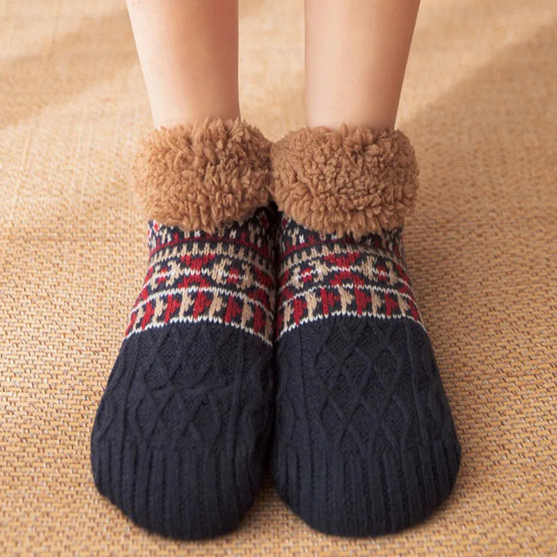 Women Men Warm Snow Socks Plus Size Fall and Winter Floor Socks Home Socks Sleep Carpet Socks Slippers Men Non-slip Yoga Socks