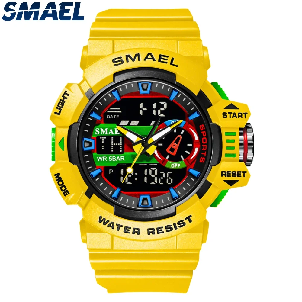 SMAEL  Outdoor Waterproof Multi functional Electronic Watch Dual Display Alarm  8043 Leisure Outdoor Men\'s Watch