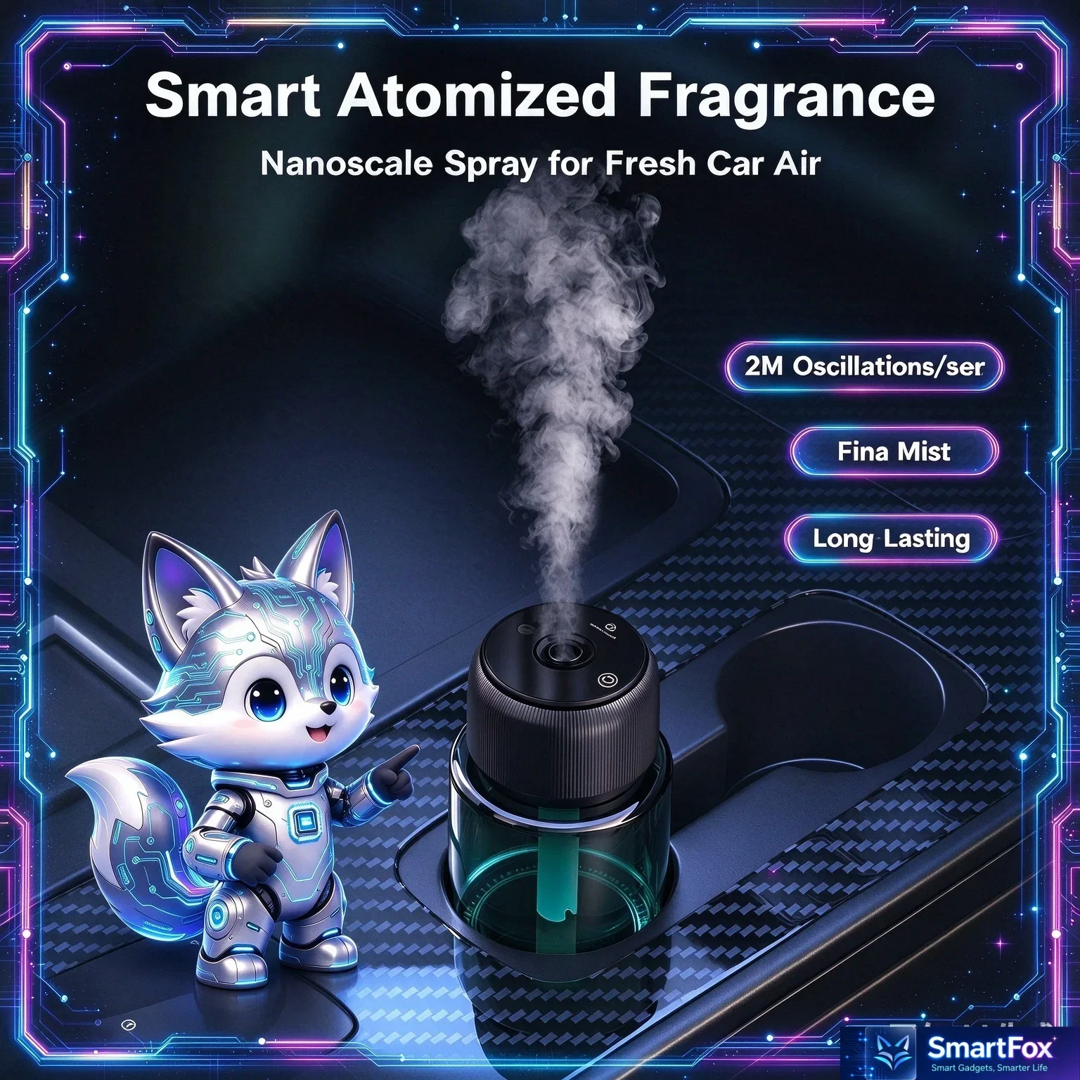 Smart Car Aromatherapy Machine Large Capacity Diffuser Upgrade Cotton Core Star Light Intelligent Start Stop For Car Bedroom